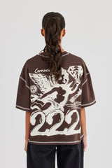 222 Cherub Oversized T-Shirt - Chocolate