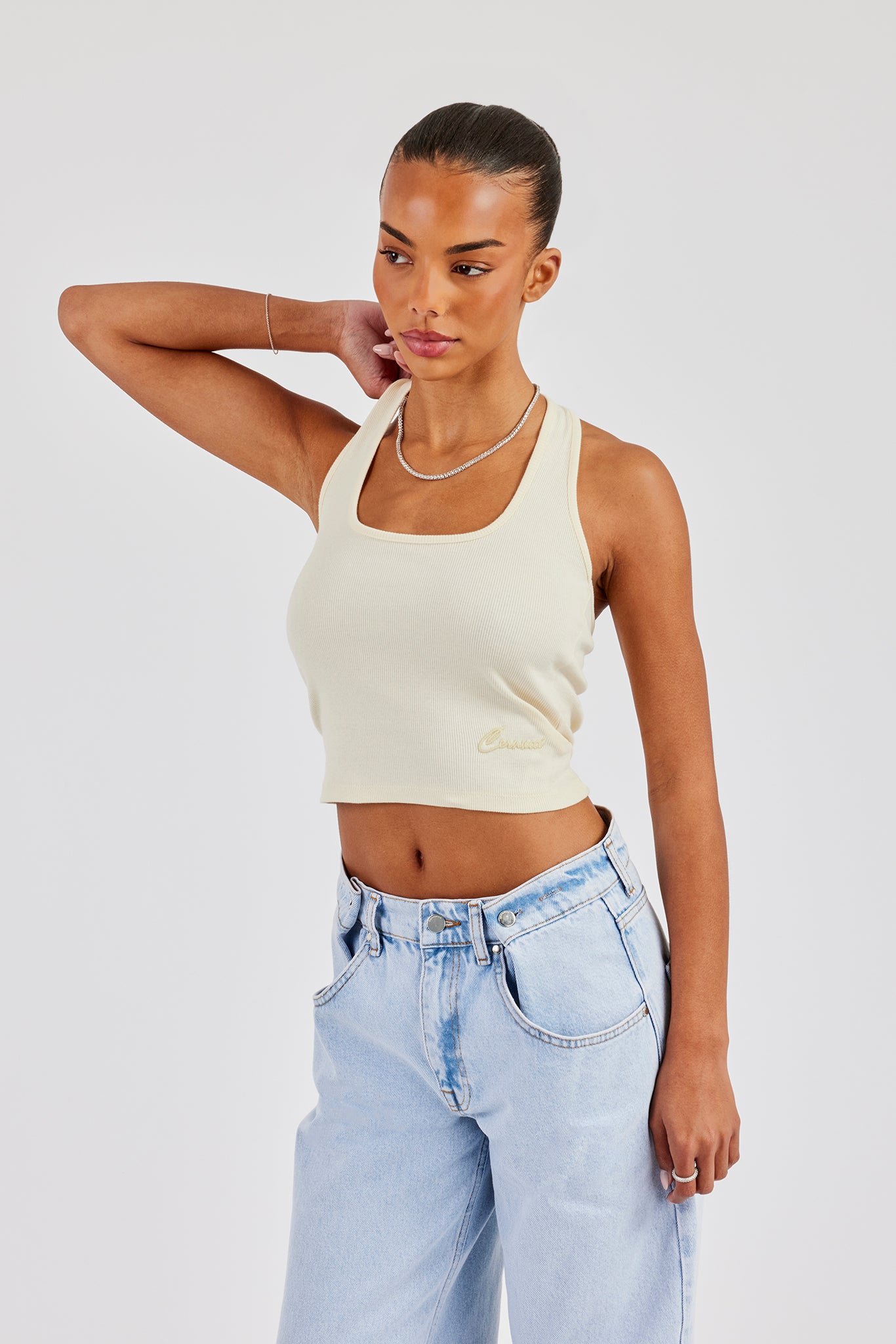 Rib Halterneck Top - Butter Yellow | Womens Tees & Vests | Shop