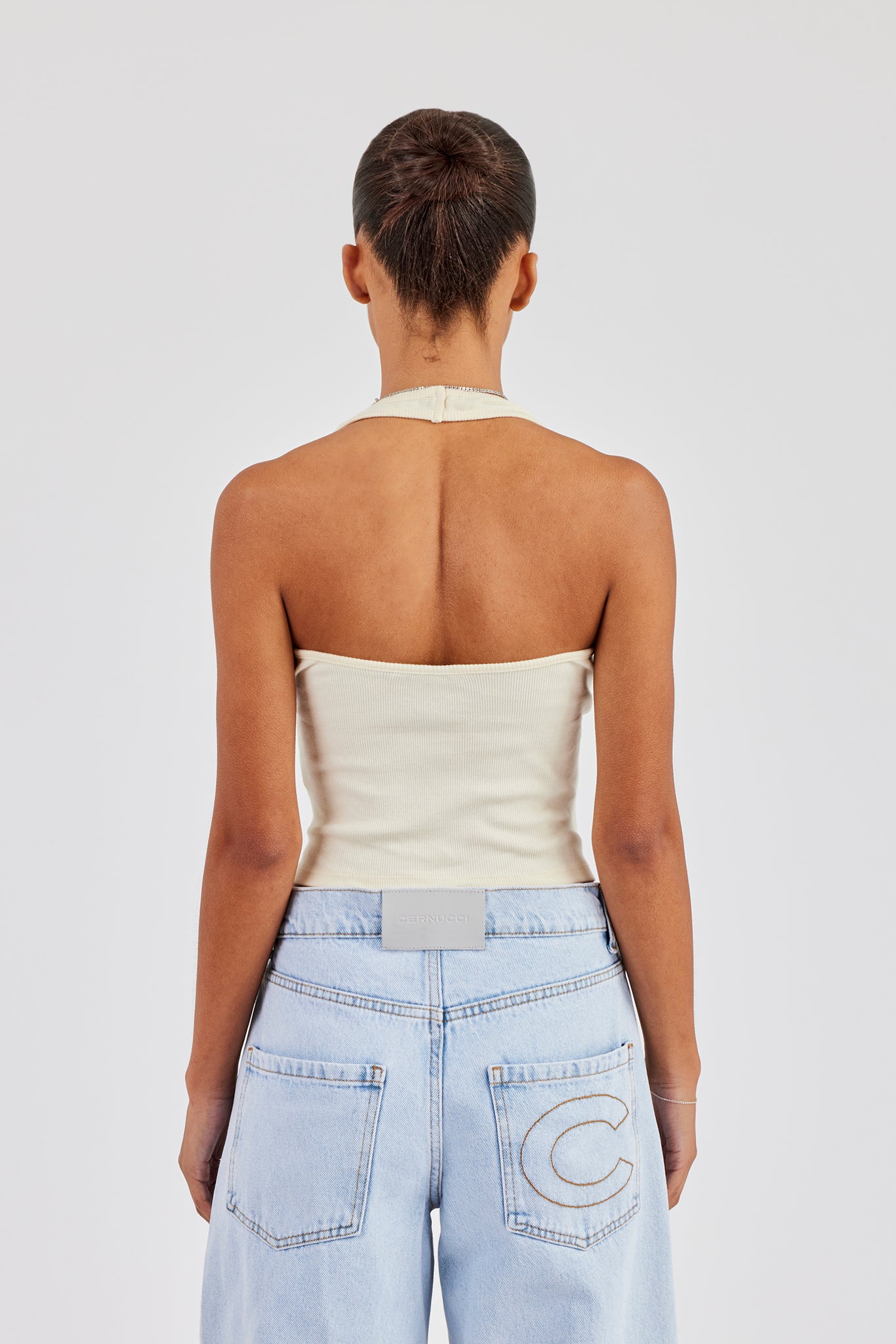 Rib Halterneck Top - Butter Yellow