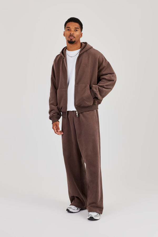 Kapuzenpullover mit Reißverschluss - Kaffee