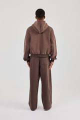 Boxy-Hoodie und Baggy-Fit-Jogginghose - Kaffee