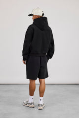 Boxy Hoodie & Relaxed Jersey Short  - Black