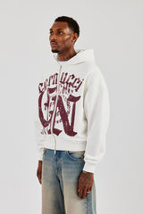 CN17 Boxy Zip Through Hoodie - Off White