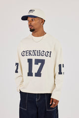 Long Sleeve 17 Jersey Football Top - Off White