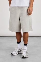 Embroidered Jersey Jort - Grey Marl