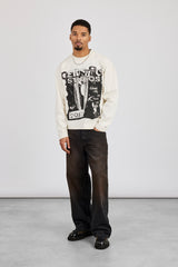 Long Sleeve Cernucci Studios Chain T-Shirt - Off White