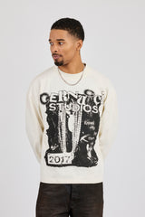 Long Sleeve Cernucci Studios Chain T-Shirt - Off White