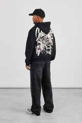 Cernucci Cherub Zip Through Boxy Hoodie - Schwarz
