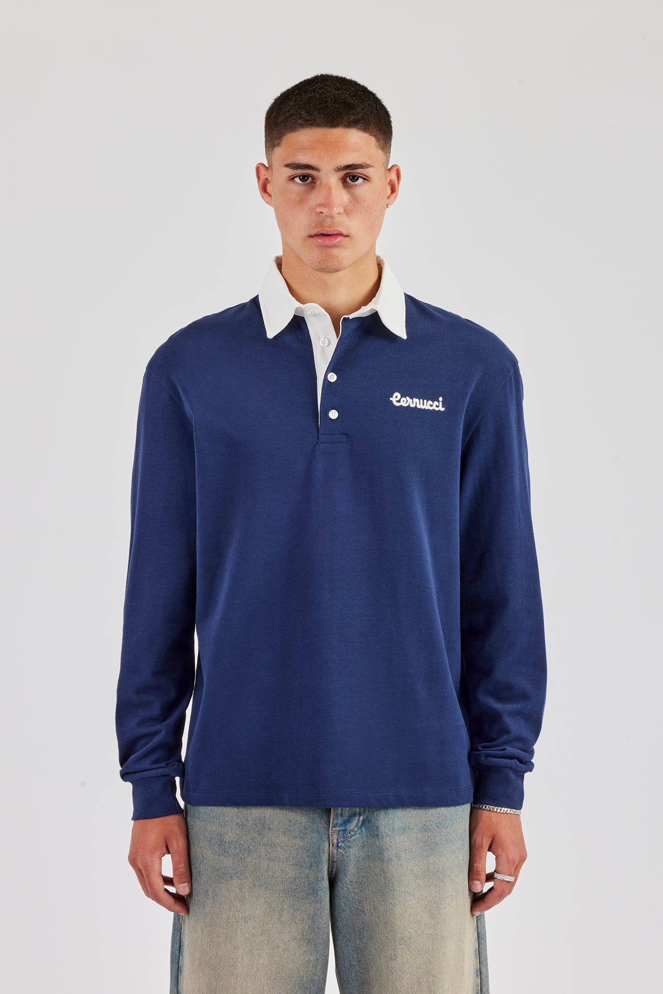 Rugby Polo Top - Navy Blue