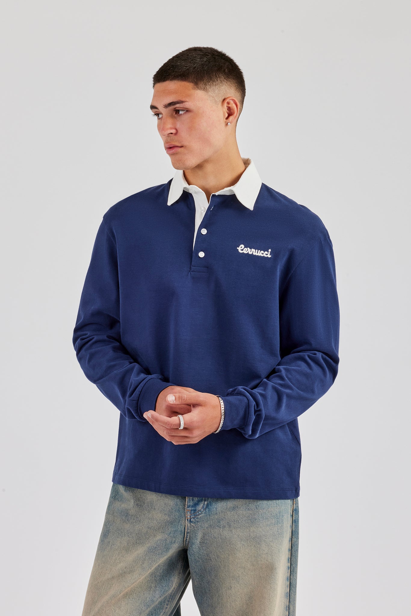 Rugby Polo Top - Navy Blue