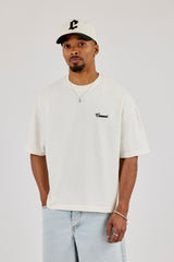 Cernucci Diamonds Embroidered Boxy T-Shirt - Off White