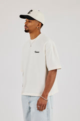 Cernucci Diamonds Embroidered Boxy T-Shirt - Off White