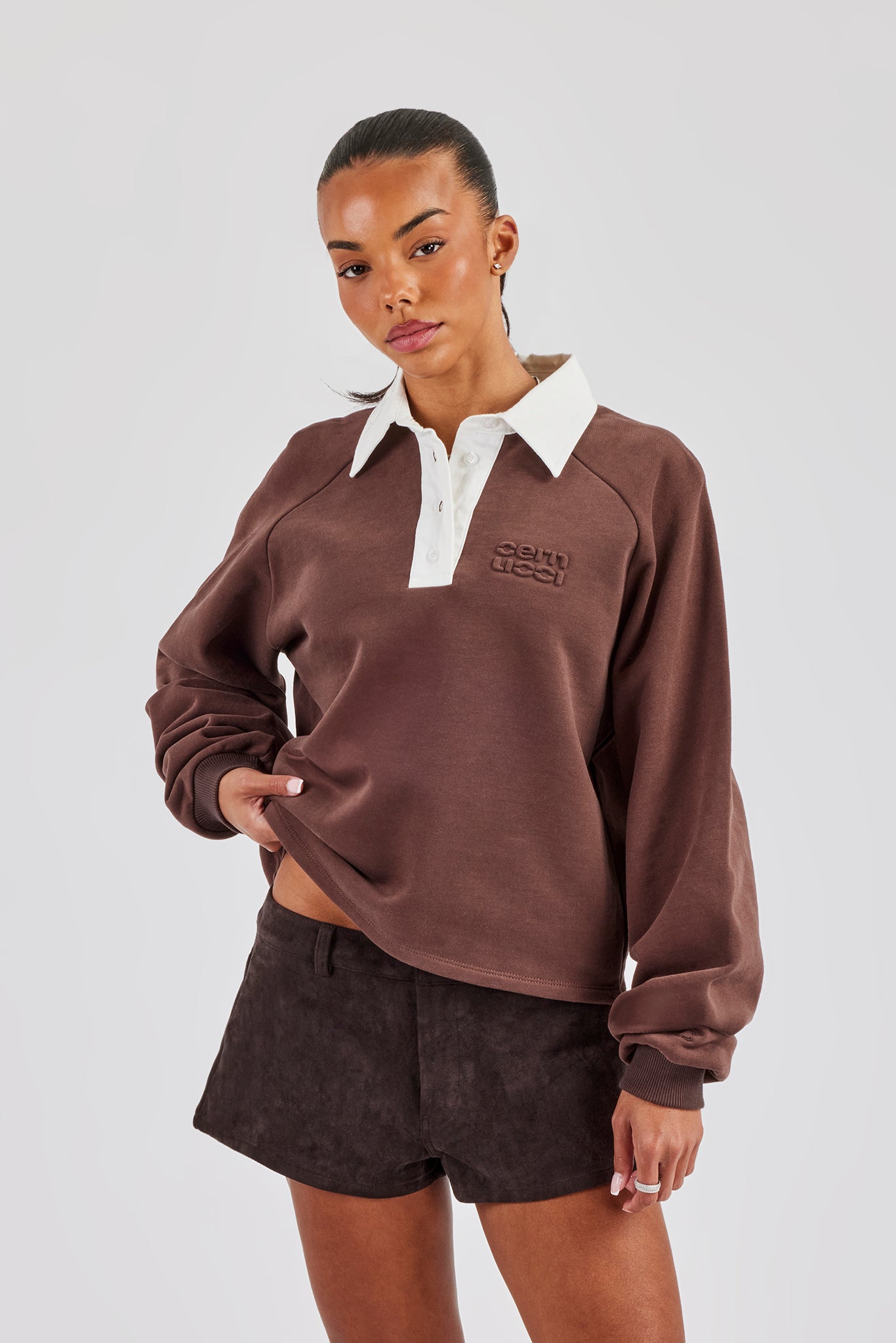 Rugby Polo Sweatshirt - Chocolate