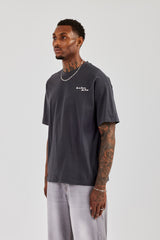 Oversize-T-Shirt mit C-Rückenprint - Anthrazit