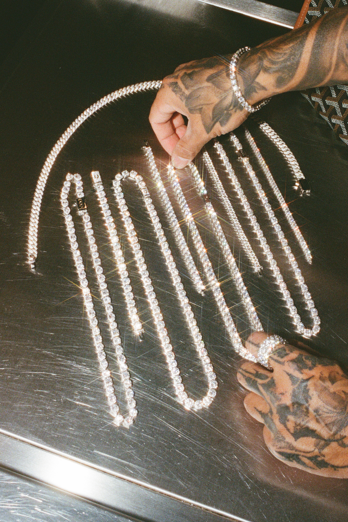 Clustered Tennis Chain - 7mm - White – Cernucci