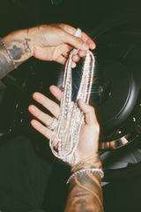 Clustered Tennis Chain - 7mm - White