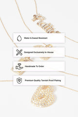 Iced Drop Name Necklace - Gold - 10mm