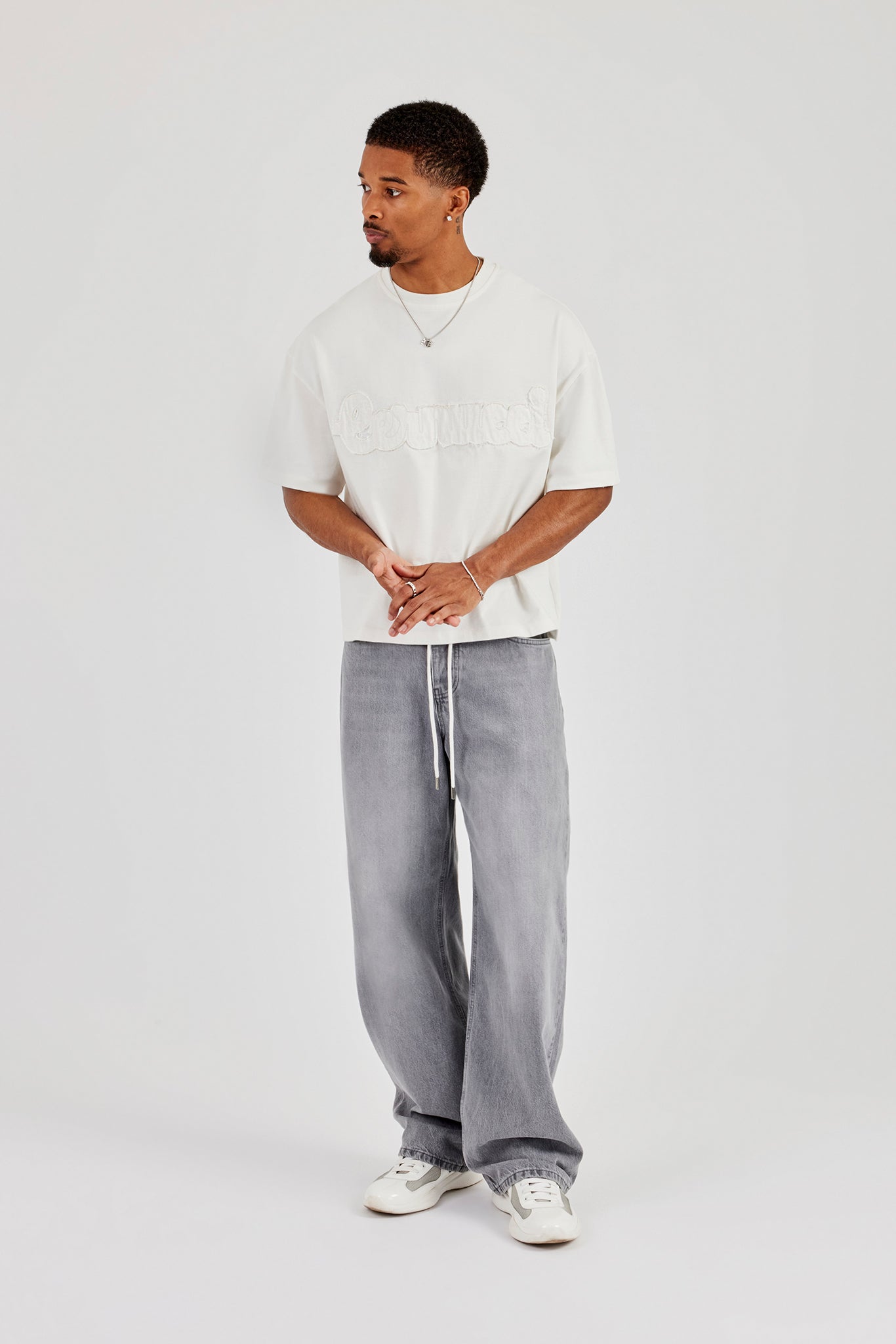 Baggy Waistband Jean - Washed Grey