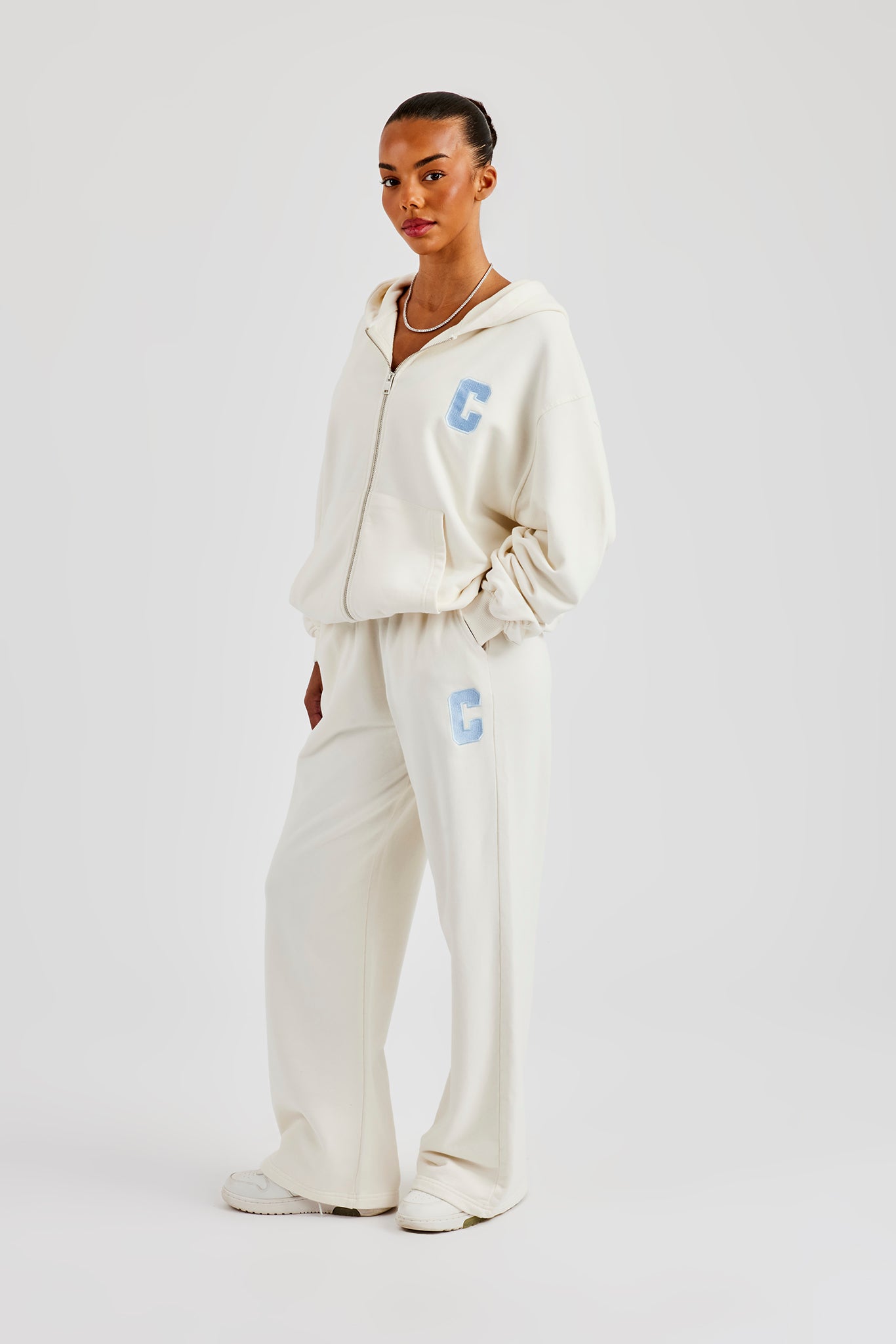 C Embroidered Zip Through Tracksuit - Off White
