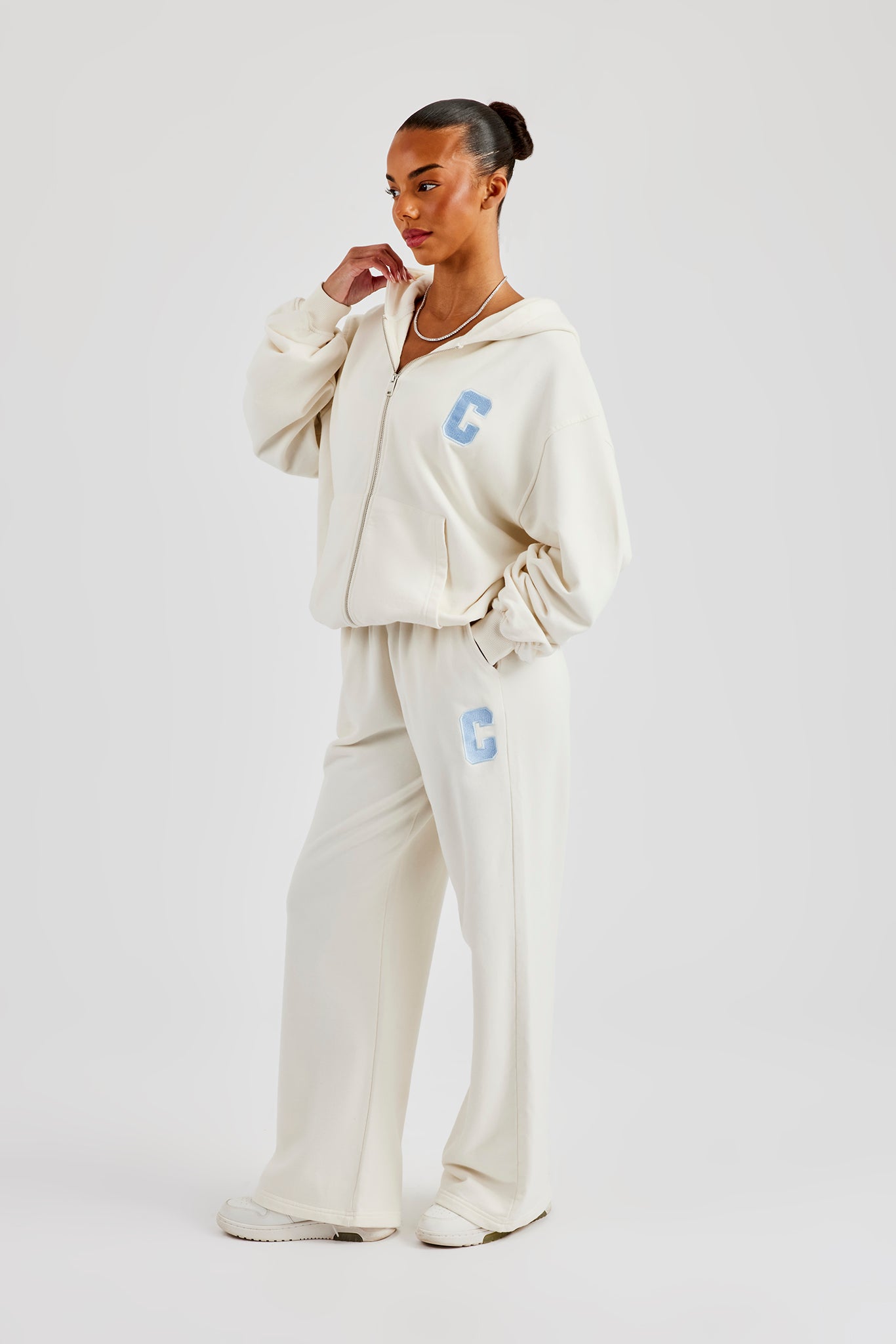 C Embroidered Zip Through Tracksuit - Off White