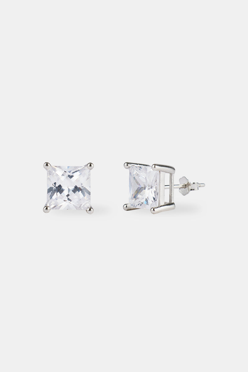 8mm Iced Stud Earrings