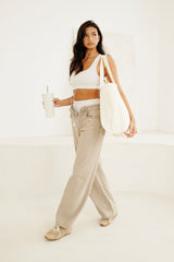 Baggy Fit Overdye Jeans - Verwaschener Stein