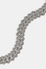 Iced Prong Cuban Bracelet - 10mm - White