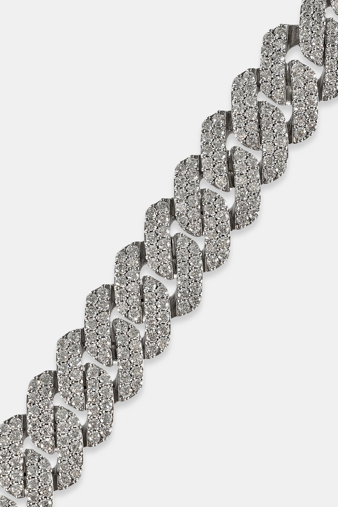 Iced Prong Cuban Bracelet - 14mm - White
