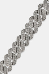 Iced Prong Cuban Bracelet - 14mm - White