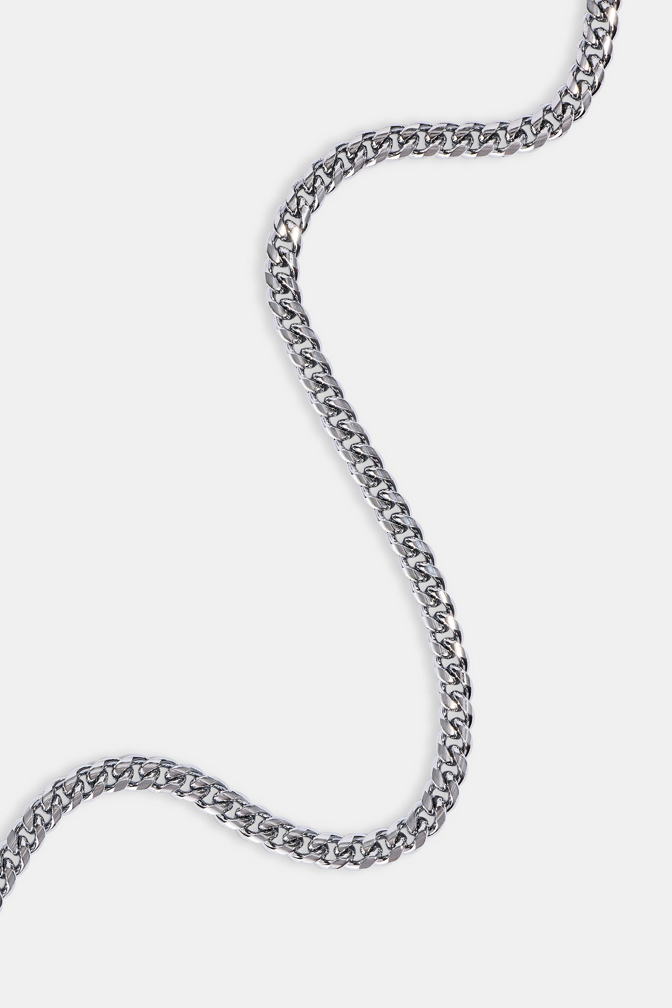 Kompass-Anhänger & 5 mm Miami-Cuban-Halskette – Weiß