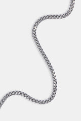 Kompass-Anhänger & 5 mm Miami-Cuban-Halskette – Weiß