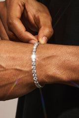 5 mm Tenniskette und Armband – Weiß