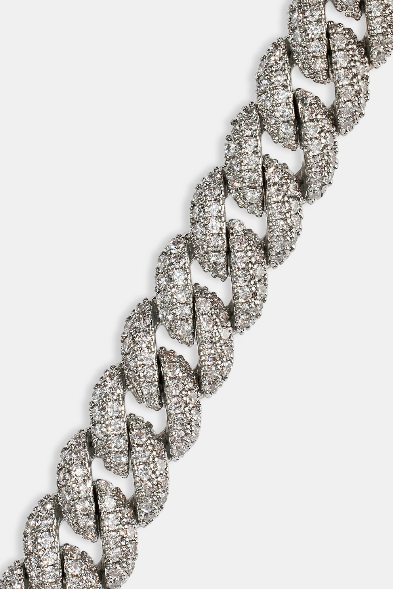 8 mm Iced Cuban Gliederkette – Weiß