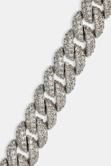 8 mm Iced Cuban Gliederkette – Weiß