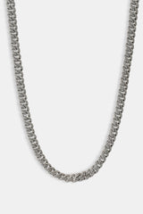 8 mm Iced Cuban Gliederkette – Weiß