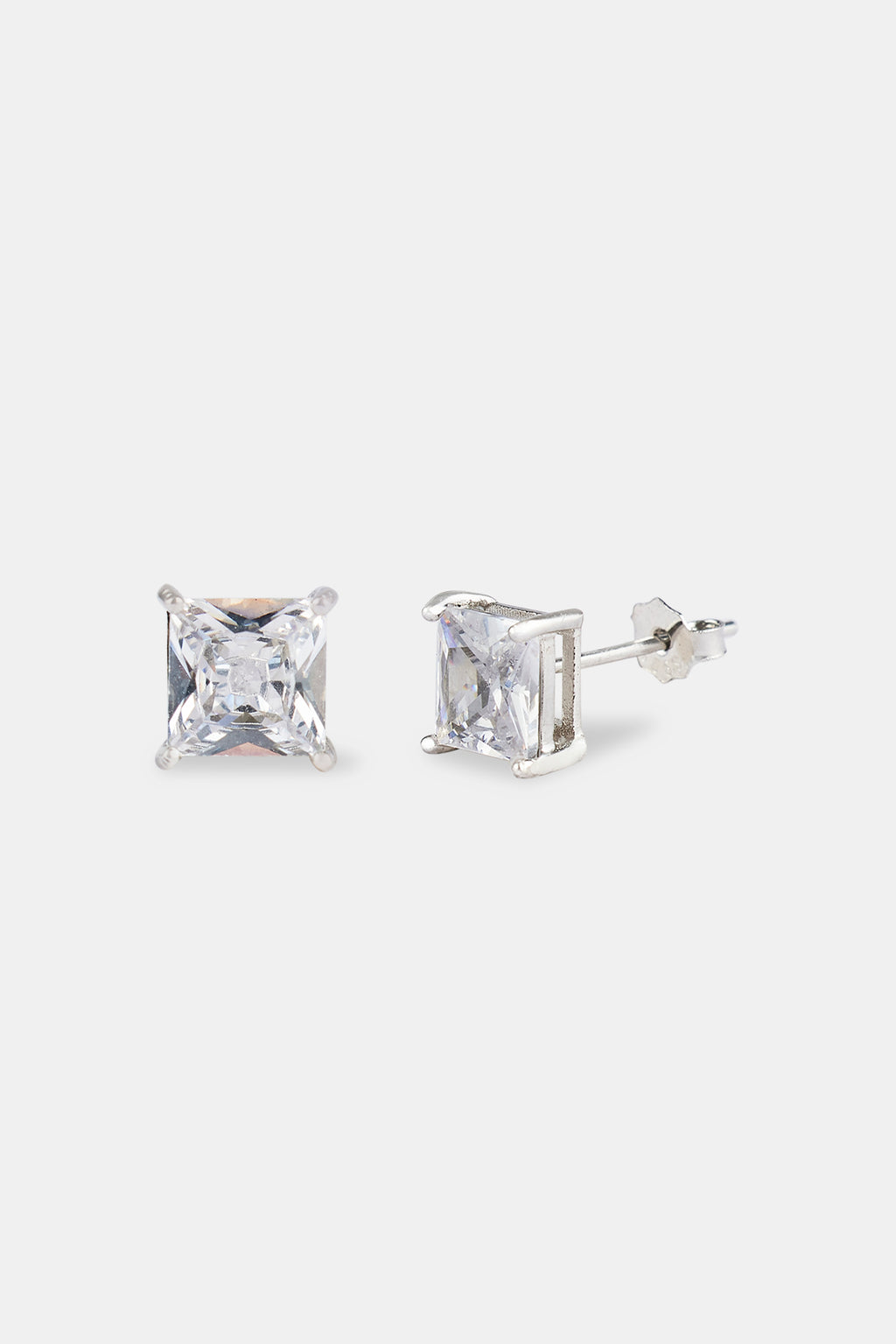 Square Cut Stud Earrings 6mm