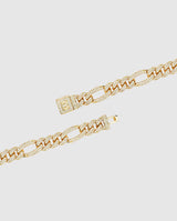 10mm Iced Figaro Bracelet - Gold - Cernucci