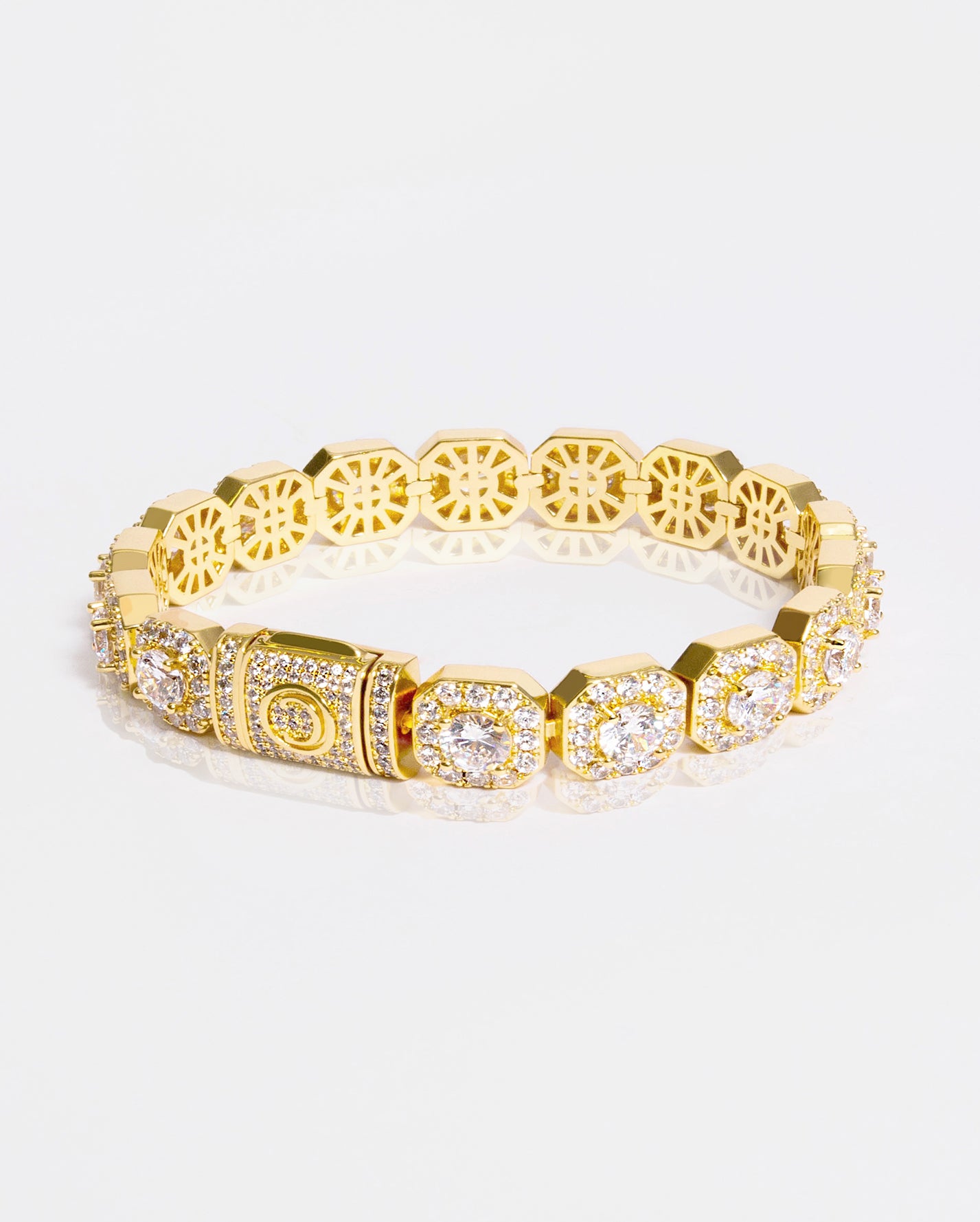 10mm Clustered Tennis Bracelet - Gold – Cernucci