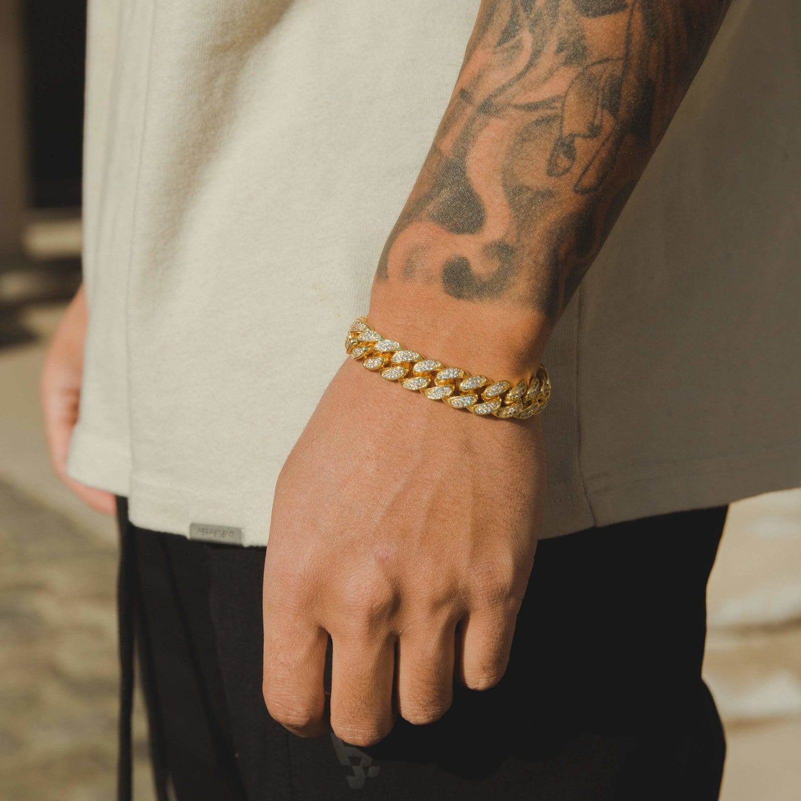 12mm Iced Cuban Link Bracelet Gold – Cernucci