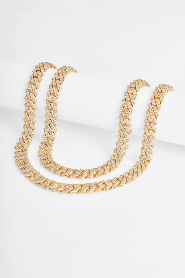 14mm Prong Link Chain Bundle - Gold