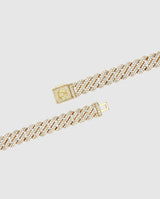 14mm Diamond Prong Link Bracelet - Gold - Cernucci