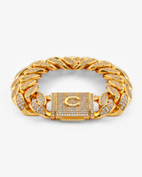 20 mm Iced Cuban Armband - Gold