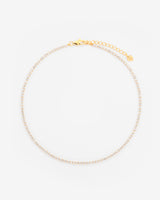 2.5mm Micro Tennis Chain Choker - Gold