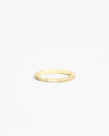 2mm Clear Round Tennis Ring - Gold