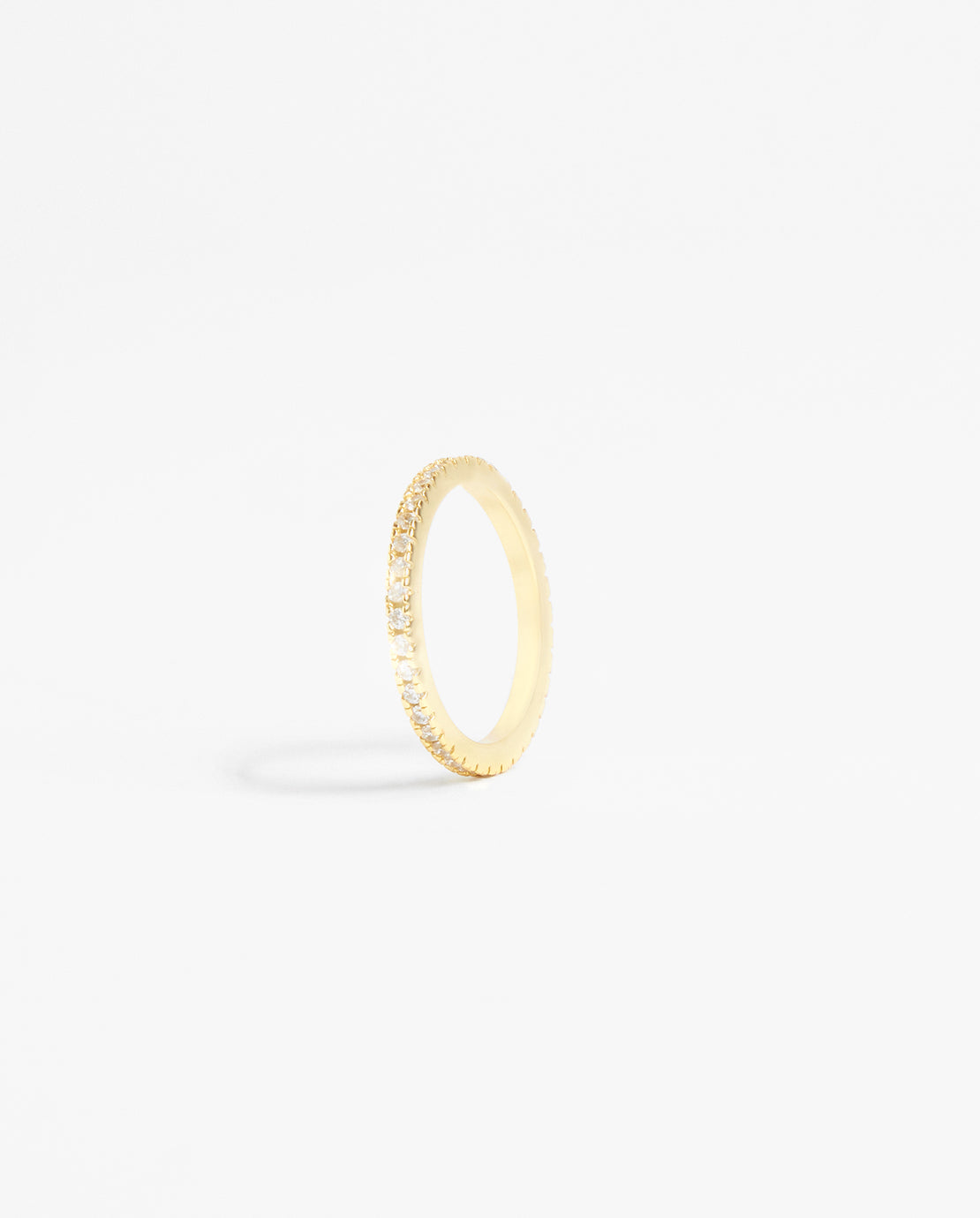 2mm Clear Round Tennis Ring - Gold
