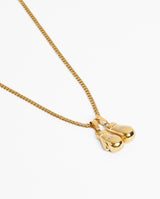 3mm Boxing Glove Cuban Chain Necklace - Gold