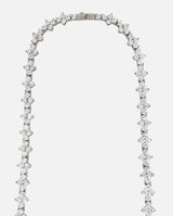 3mm Flower Tennis Necklace - White Gold - Cernucci