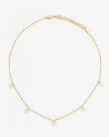 5 Heart Stones Necklace - Gold