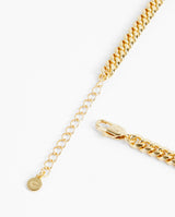 5mm Cuban Chain With Heart Stone - Gold
