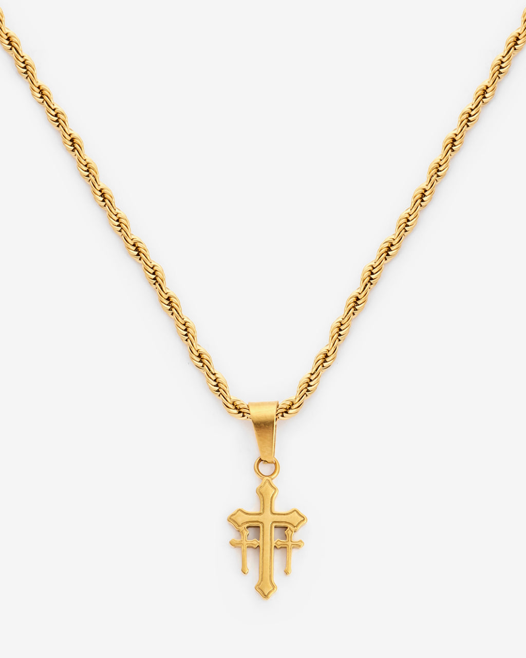 5mm Cross Necklace Gold Cernucci